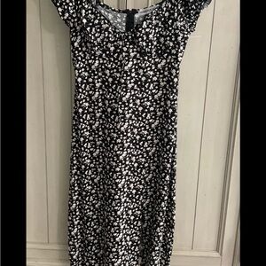 Madden Girl Black and White Off the Shoulder Sheath Dress